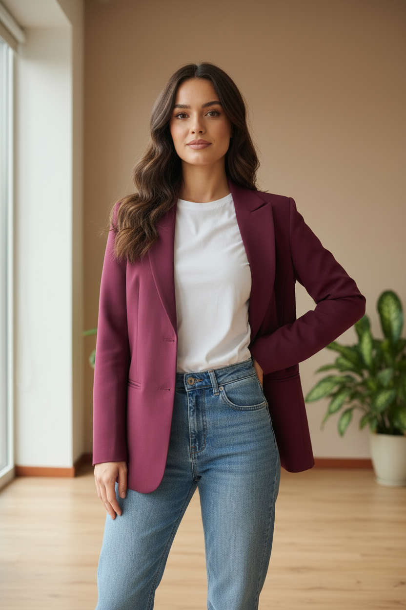 Blazer bordeaux - più vicino completo