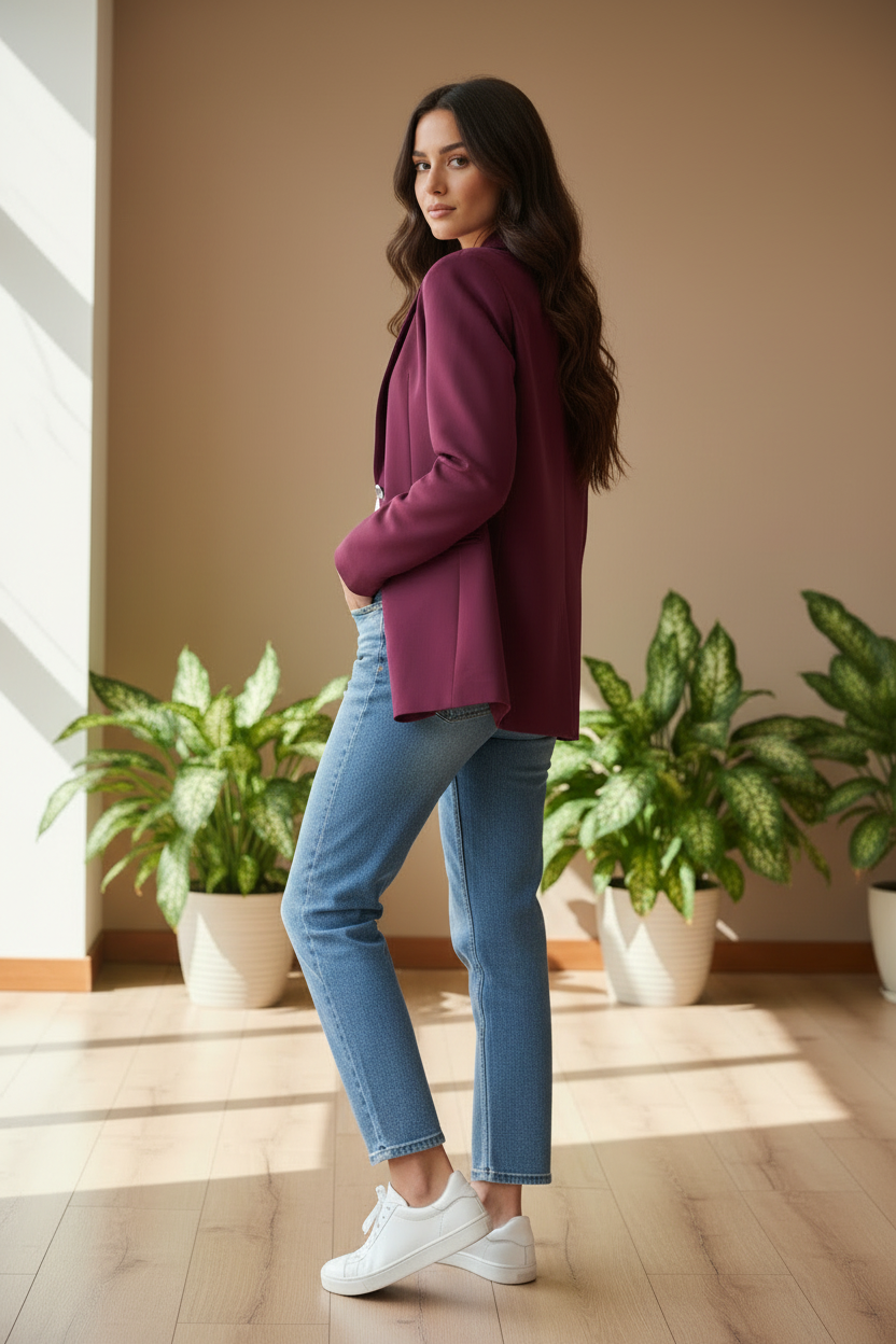 Blazer bordeaux - posa frontale