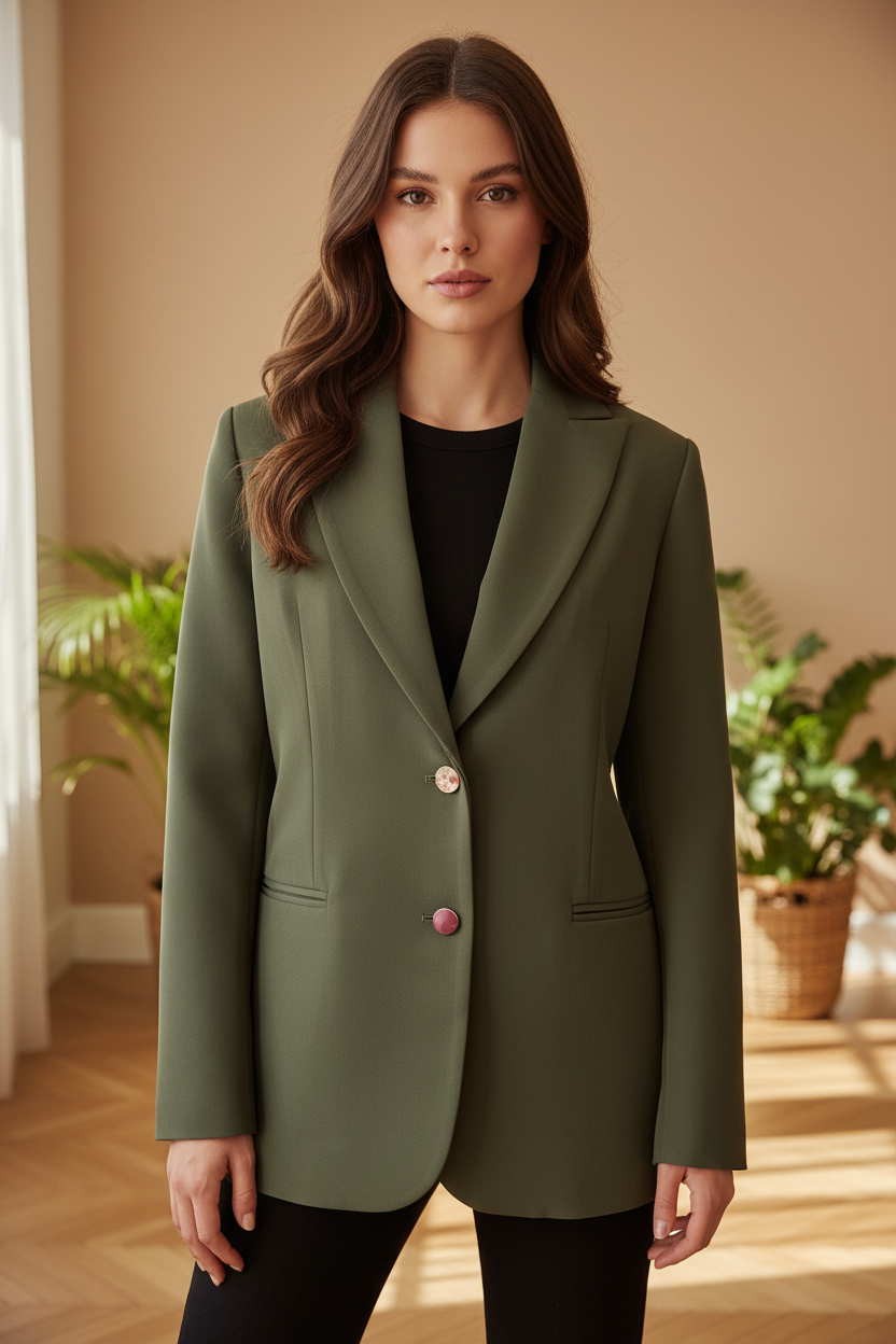 Blazer - dettaglio bottoni e tasche a filetto