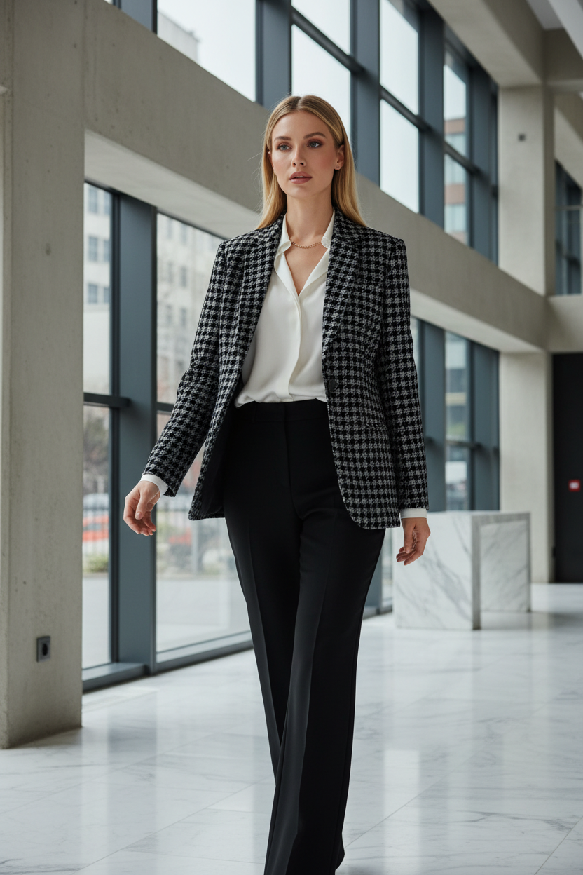 Blazer pied de poule con viso visibile