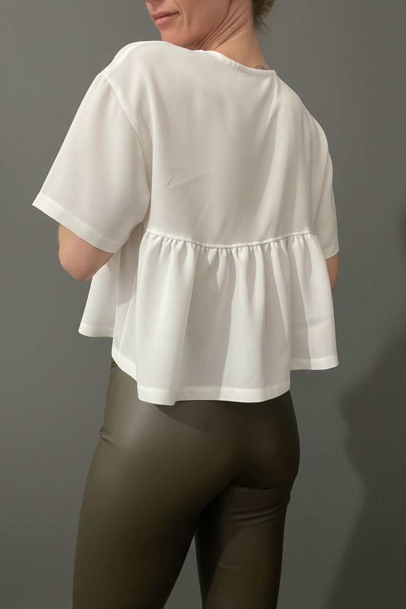 Blusa peplum retro – tessuto liscio