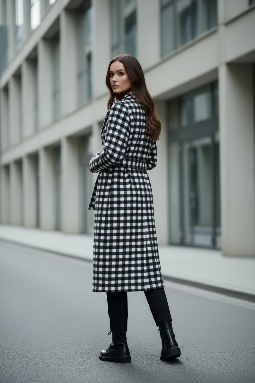 Cappotto vichy retro - over shoulder