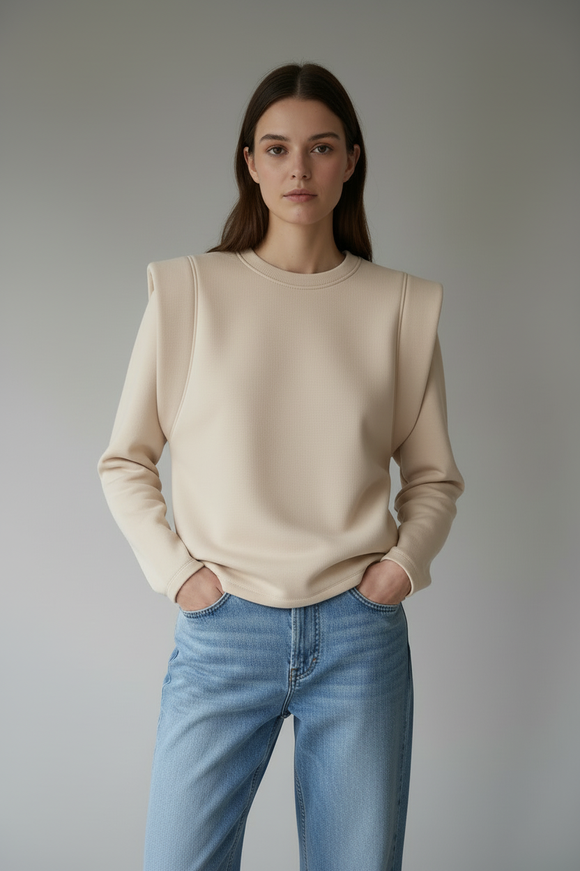 Felpa beige chiaro - posa 1