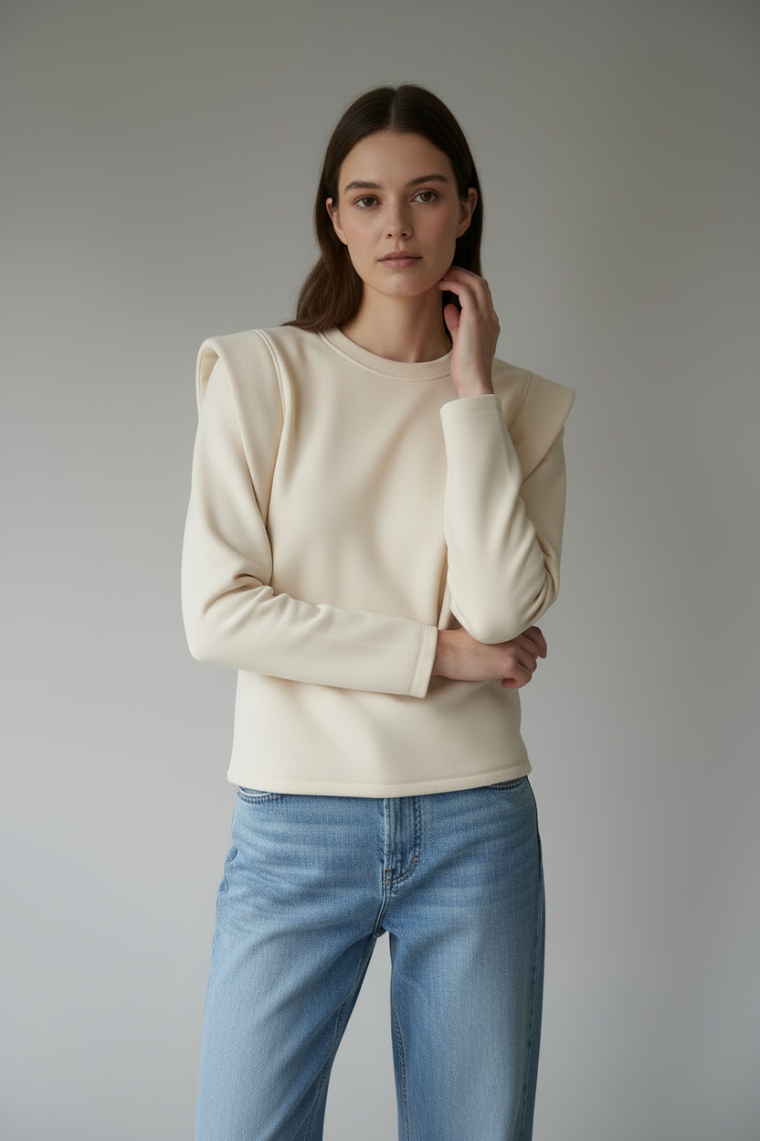 Felpa beige chiaro - posa 2