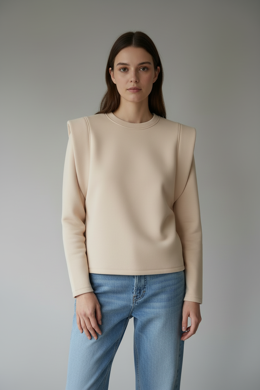 Felpa beige chiaro - posa 3