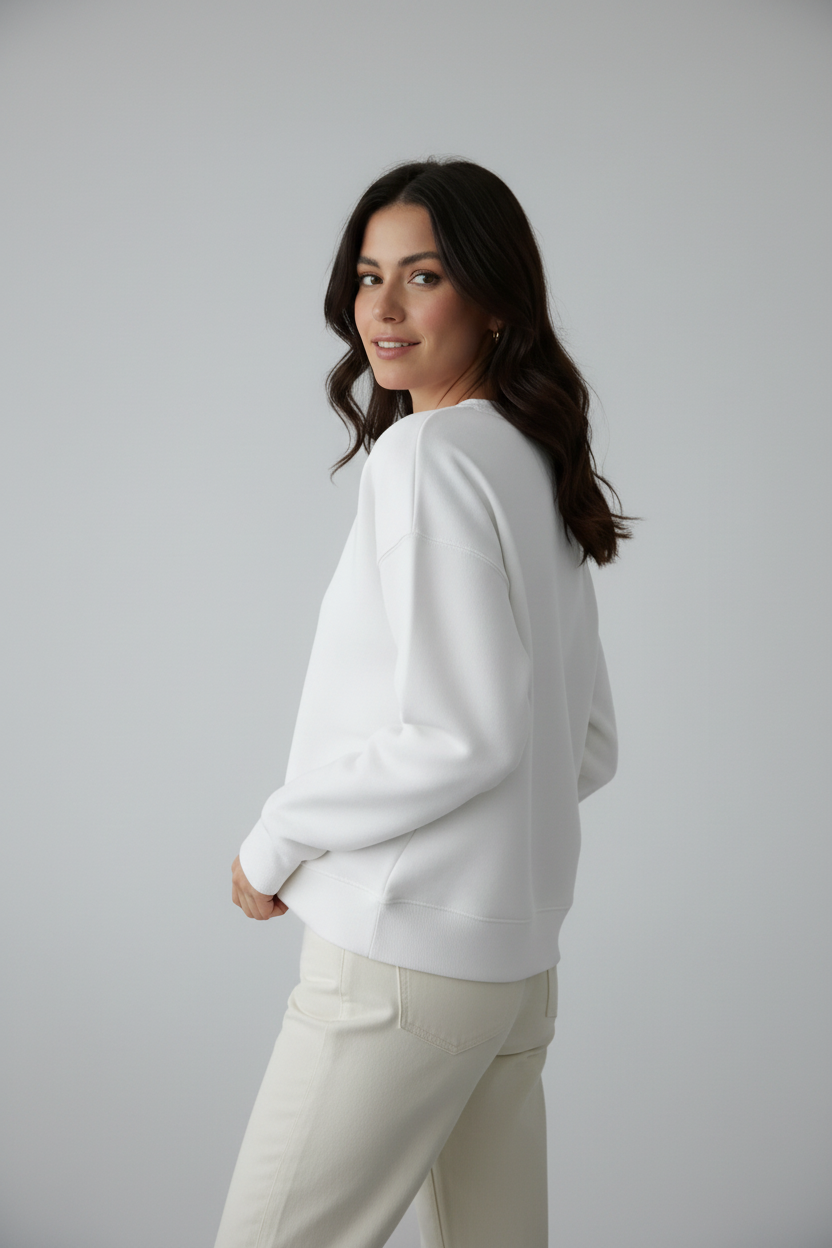Felpa Basic Bianca