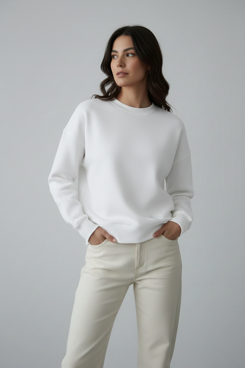 Felpa Basic Bianca