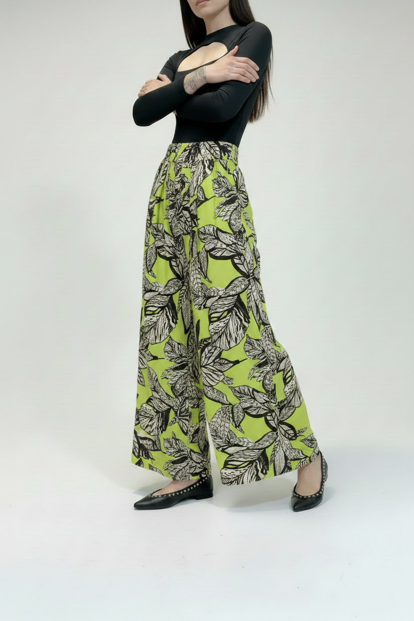 Palazzo pants stampa tropicale