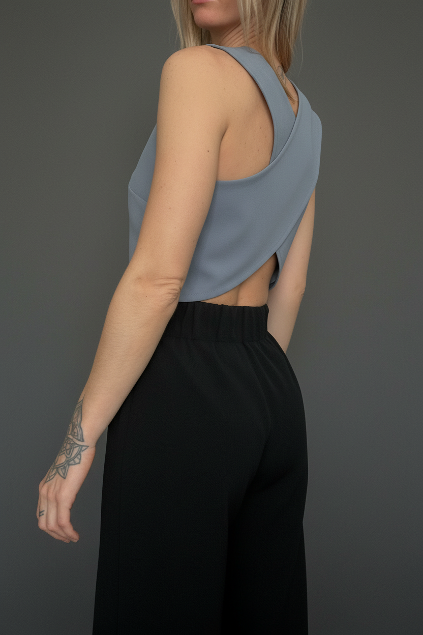 Top Cloè azzurro