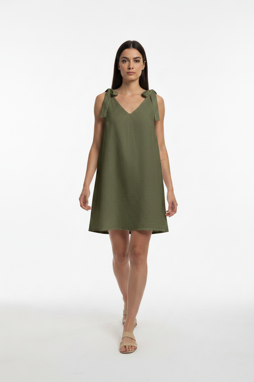 Vestito verde militare medio